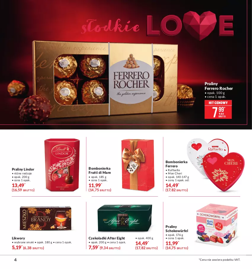 Gazetka promocyjna Makro - [Oferta specjalna] Walentynkowe LOVE - ważna 09.02 do 22.02.2021 - strona 4 - produkty: Fa, Ferrero, Ferrero Rocher, Lindor, Praliny, Raffaello