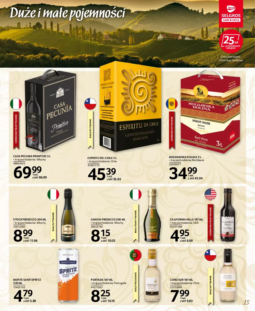 Gazetka promocyjna Selgros - Katalog wina - ważna 22.04 do 31.12.2022 - strona 15 - produkty: Gancia, Monte, Monte Santi, Por, Portada, Prosecco, Stock