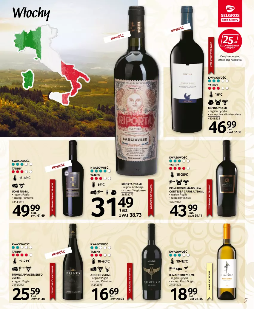 Gazetka promocyjna Selgros - Katalog wina - ważna 22.04 do 31.12.2022 - strona 5 - produkty: Mus, Pinot Grigio, Por
