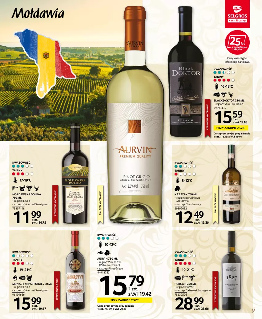 Gazetka promocyjna Selgros - Katalog wina - ważna 22.04 do 31.12.2022 - strona 9 - produkty: Astor, Cabernet Sauvignon, Chardonnay, Lack, Pinot Grigio, Pur