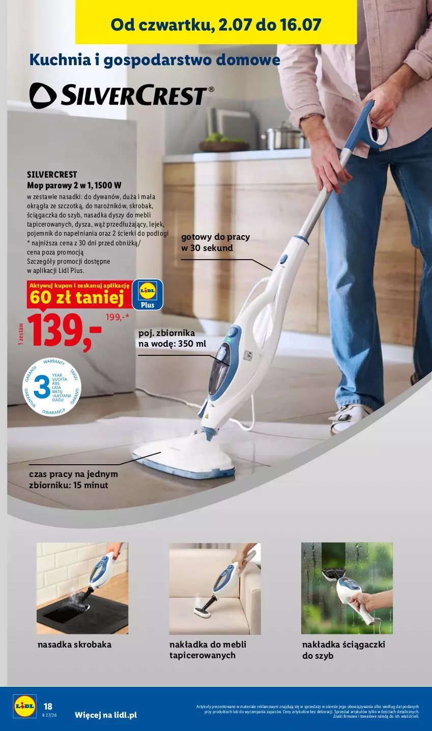 Gazetka promocyjna Lidl - Katalog ważny od 29.06 - ważna 29.06 do 04.07.2026 - strona 24 - produkty: Dywan, Kuchnia, Mop, Mop parowy, Narożnik, Pojemnik, Silvercrest
