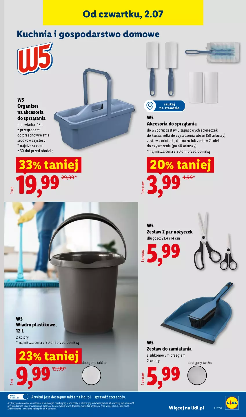 Gazetka promocyjna Lidl - Katalog ważny od 29.06 - ważna 29.06 do 04.07.2026 - strona 27 - produkty: Kuchnia, Noż, Organizer, Rolki, Wiadro