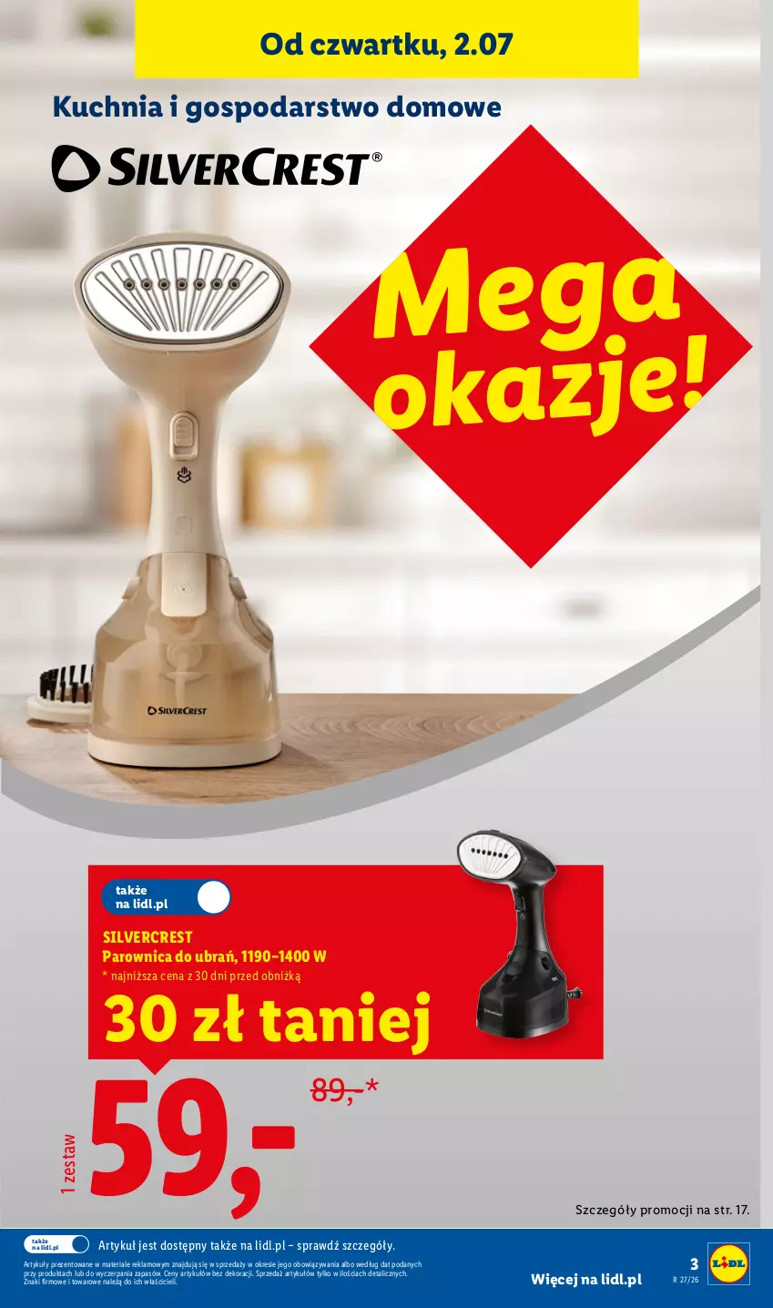 Gazetka promocyjna Lidl - Katalog ważny od 29.06 - ważna 29.06 do 04.07.2026 - strona 3 - produkty: Kuchnia, Parownica, Silvercrest