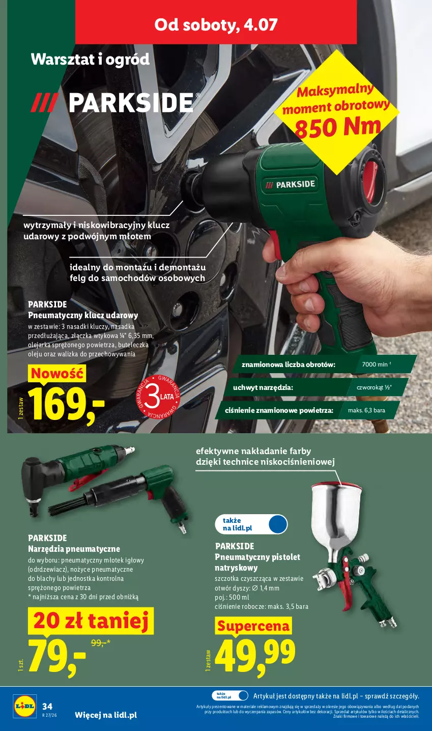 Gazetka promocyjna Lidl - Katalog ważny od 29.06 - ważna 29.06 do 04.07.2026 - strona 44 - produkty: Fa, Klucz udarowy, Koc, LG, Młot, Młotek, Noż, Nożyce, Ogród, Olej, Parkside, Pistolet, Szczotka, Walizka