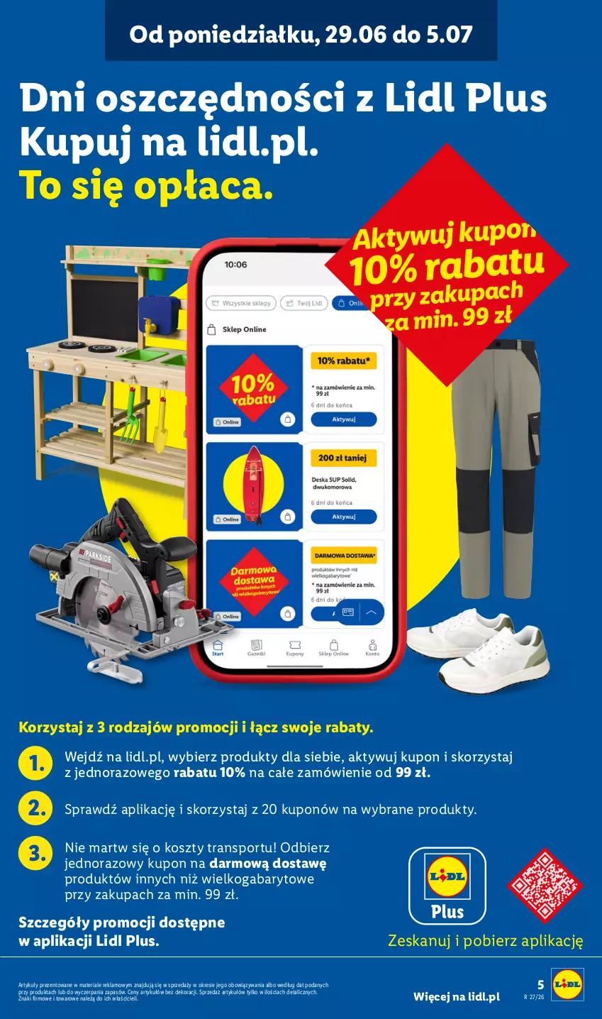 Gazetka promocyjna Lidl - Katalog ważny od 29.06 - ważna 29.06 do 04.07.2026 - strona 5 - produkty: Kosz, Por, Sport, Tran