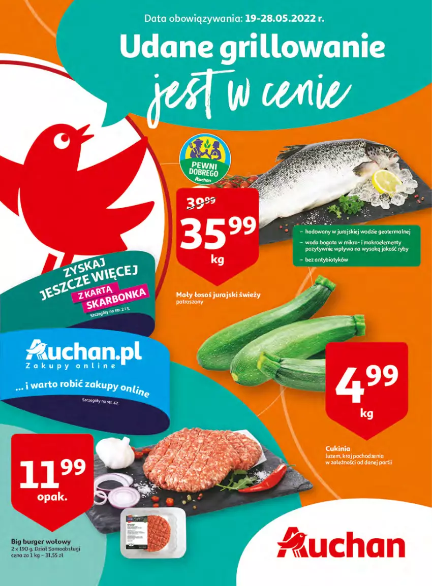 Gazetka promocyjna Auchan - Udane grillowanie jest w cenie Hipermarkety - ważna 19.05 do 28.05.2022 - strona 1 - produkty: Grill, Sok, Woda
