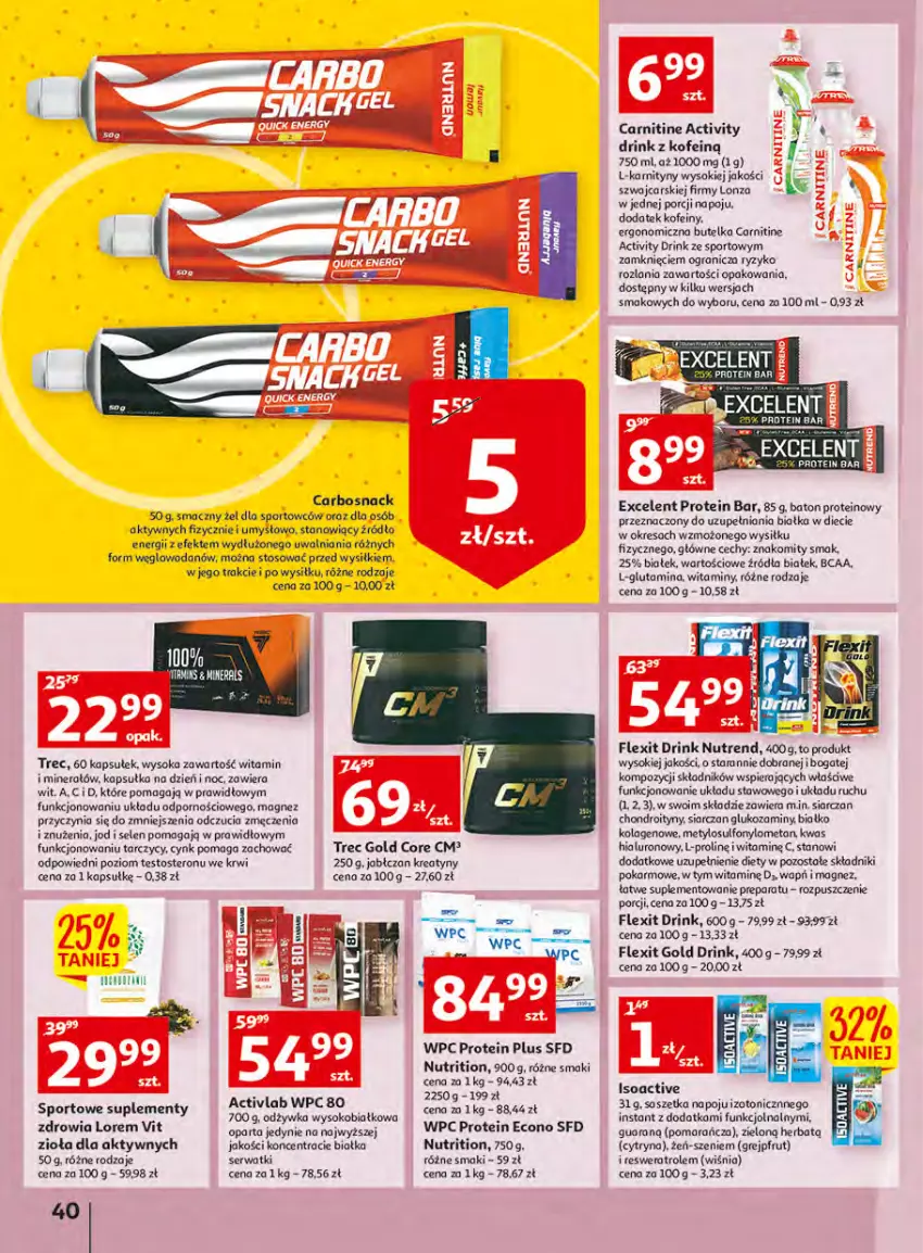 Gazetka promocyjna Auchan - Udane grillowanie jest w cenie Hipermarkety - ważna 19.05 do 28.05.2022 - strona 40 - produkty: Baton, Cars, Cynk, Gra, Grejpfrut, Kolagen, Magnez, Odżywka, Por, Ser, Sok, Sos, Sport, Toster, Woda