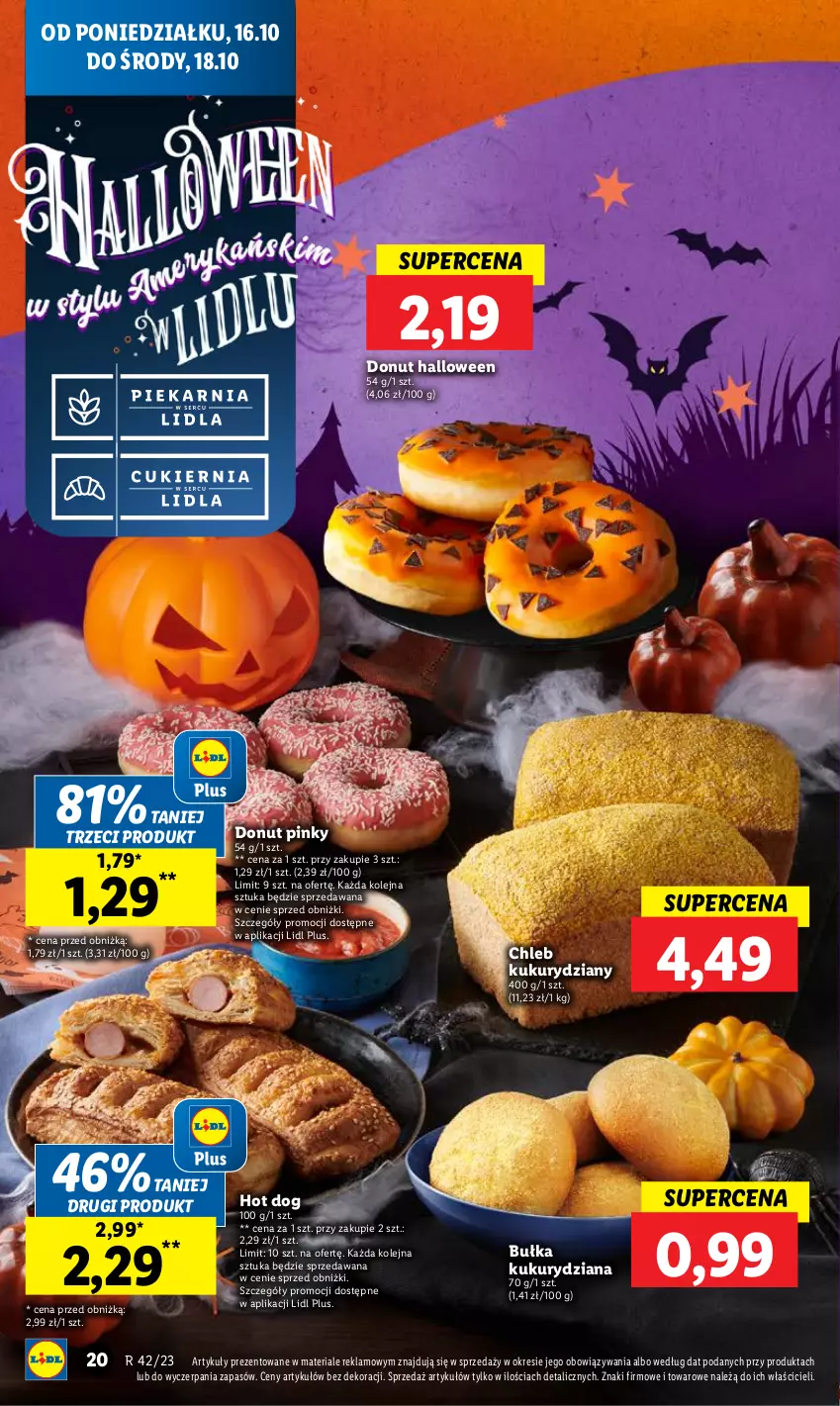 Gazetka promocyjna Lidl - GAZETKA - ważna 16.10 do 18.10.2023 - strona 28 - produkty: Bułka, Chleb, Donut, Hot dog, Olej