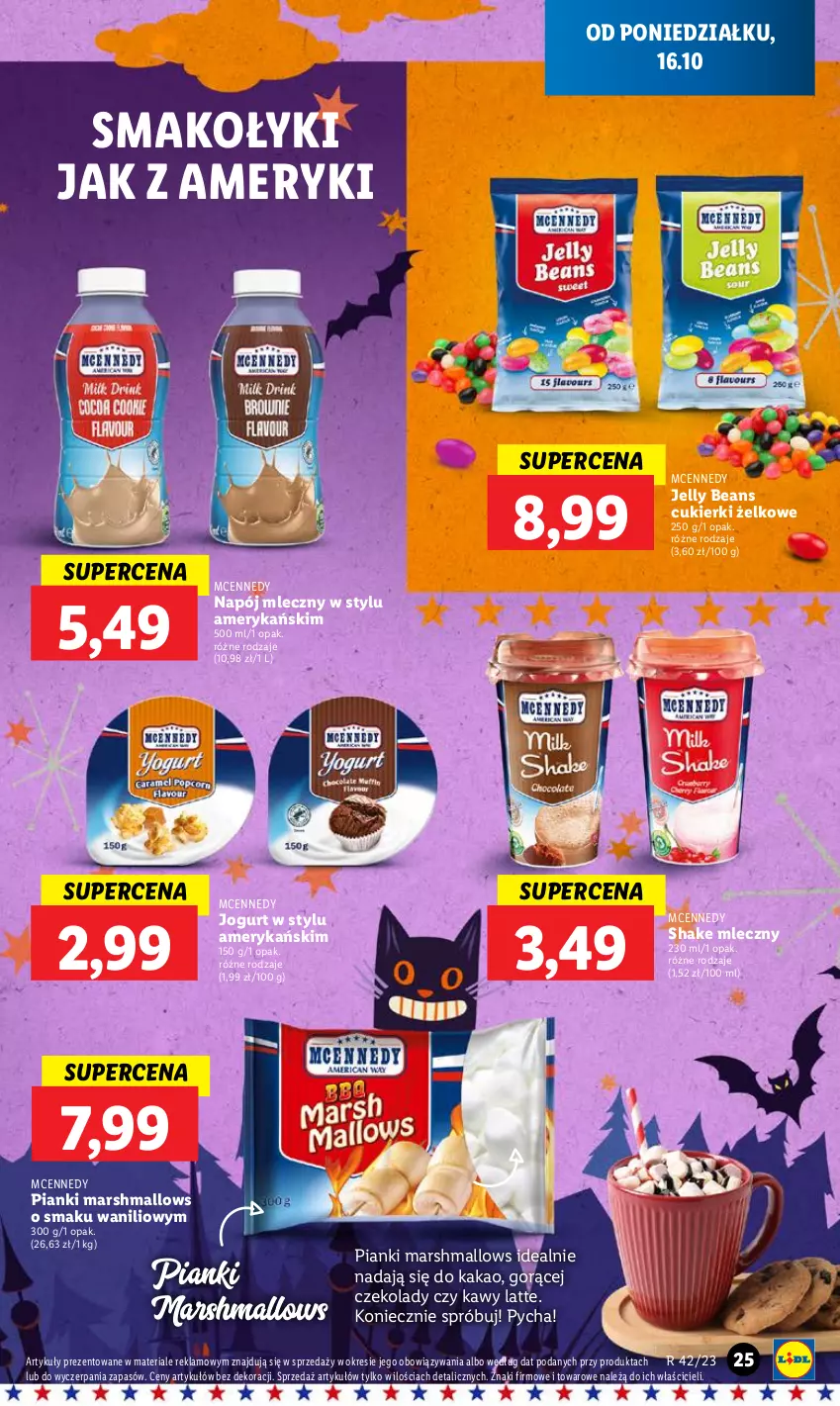 Gazetka promocyjna Lidl - GAZETKA - ważna 16.10 do 18.10.2023 - strona 33 - produkty: Cukier, Cukierki, Jelly beans, Jogurt, Kakao, Mars, Marshmallows, Napój, Napój mleczny