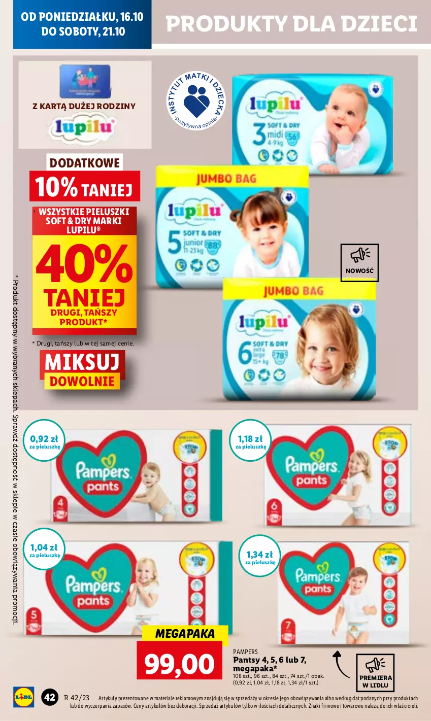 Gazetka promocyjna Lidl - GAZETKA - ważna 16.10 do 18.10.2023 - strona 52 - produkty: Dzieci, Pampers