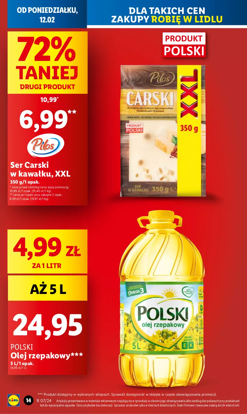 Gazetka promocyjna Lidl - GAZETKA - ważna 12.02 do 14.02.2024 - strona 16 - produkty: Cars, Kawa, Olej, Olej rzepakowy, Ser