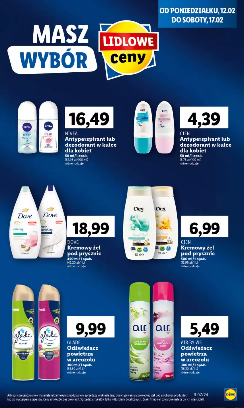 Gazetka promocyjna Lidl - GAZETKA - ważna 12.02 do 14.02.2024 - strona 55 - produkty: Antyperspirant, Dezodorant, Dove, Nivea, Odświeżacz powietrza