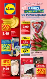Gazetka promocyjna Lidl - GAZETKA - Gazetka - ważna od 14.02 do 14.02.2024 - strona 1 - produkty: Banany, Ser, Tulipan, Truskawki, Kaczka, Praliny, Tusz, Bukiet
