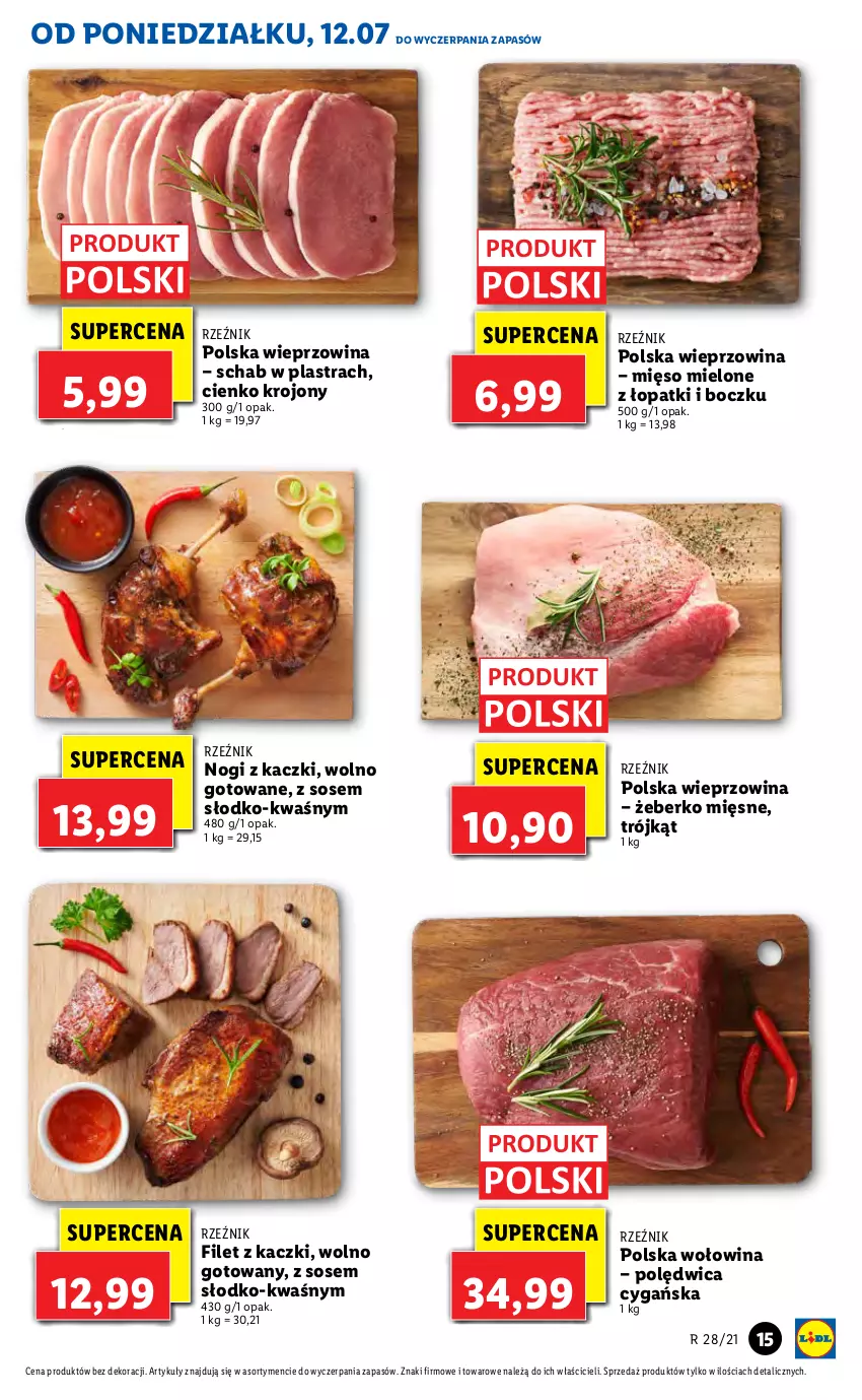 Gazetka promocyjna Lidl - GAZETKA - ważna 12.07 do 14.07.2021 - strona 15 - produkty: Mięso, Mięso mielone, Polędwica, Sos, Wieprzowina, Wołowina