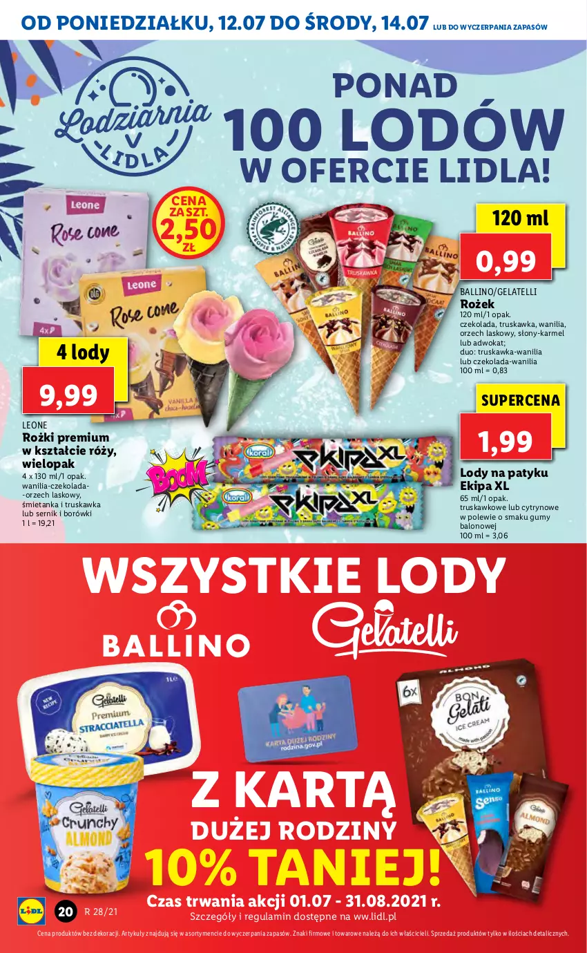 Gazetka promocyjna Lidl - GAZETKA - ważna 12.07 do 14.07.2021 - strona 20 - produkty: Czekolada, Leon, Lody, Ser