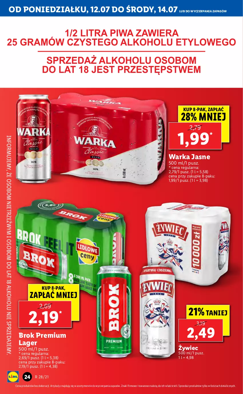 Gazetka promocyjna Lidl - GAZETKA - ważna 12.07 do 14.07.2021 - strona 24 - produkty: Warka