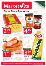 Gazetka promocyjna Market Vita - Gazetka promocyjna – Marketvita - Gazetka - ważna od 08.10 do 08.10.2022 - strona 1 - produkty: Ser, Włoszczowski, Mlekovita, Dżem, Wino, Kiełbasa, Mleko