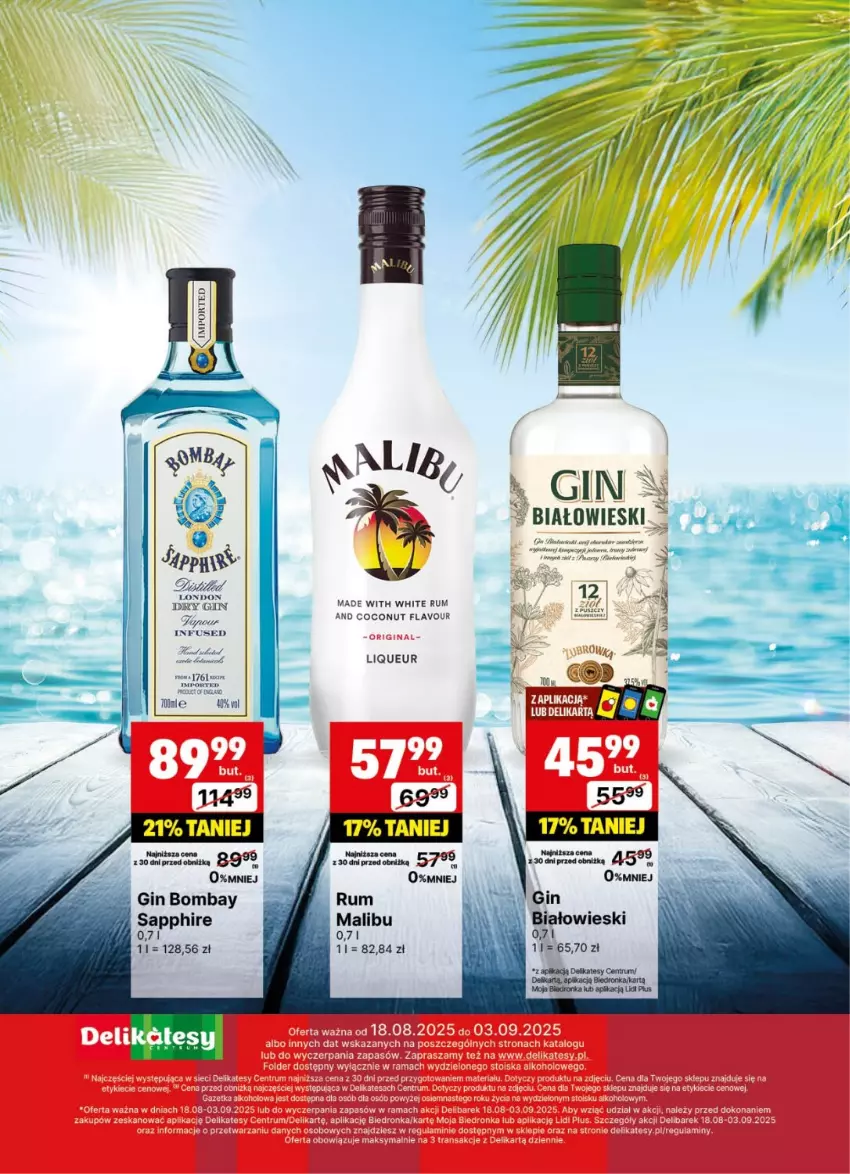 Gazetka promocyjna Delikatesy Centrum - Delibarek DC34-DC35 - ważna 18.08 do 03.09.2025 - strona 25 - produkty: Gin, Malibu, Mop, Por, Rum