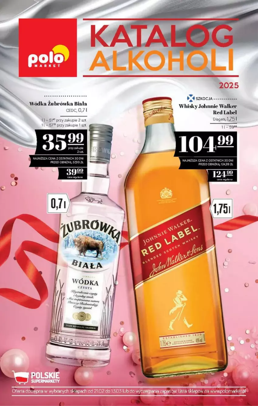 Gazetka promocyjna PoloMarket - ważna 21.02 do 03.03.2025 - strona 1 - produkty: Johnnie Walker, Koc, Whisky, Wódka