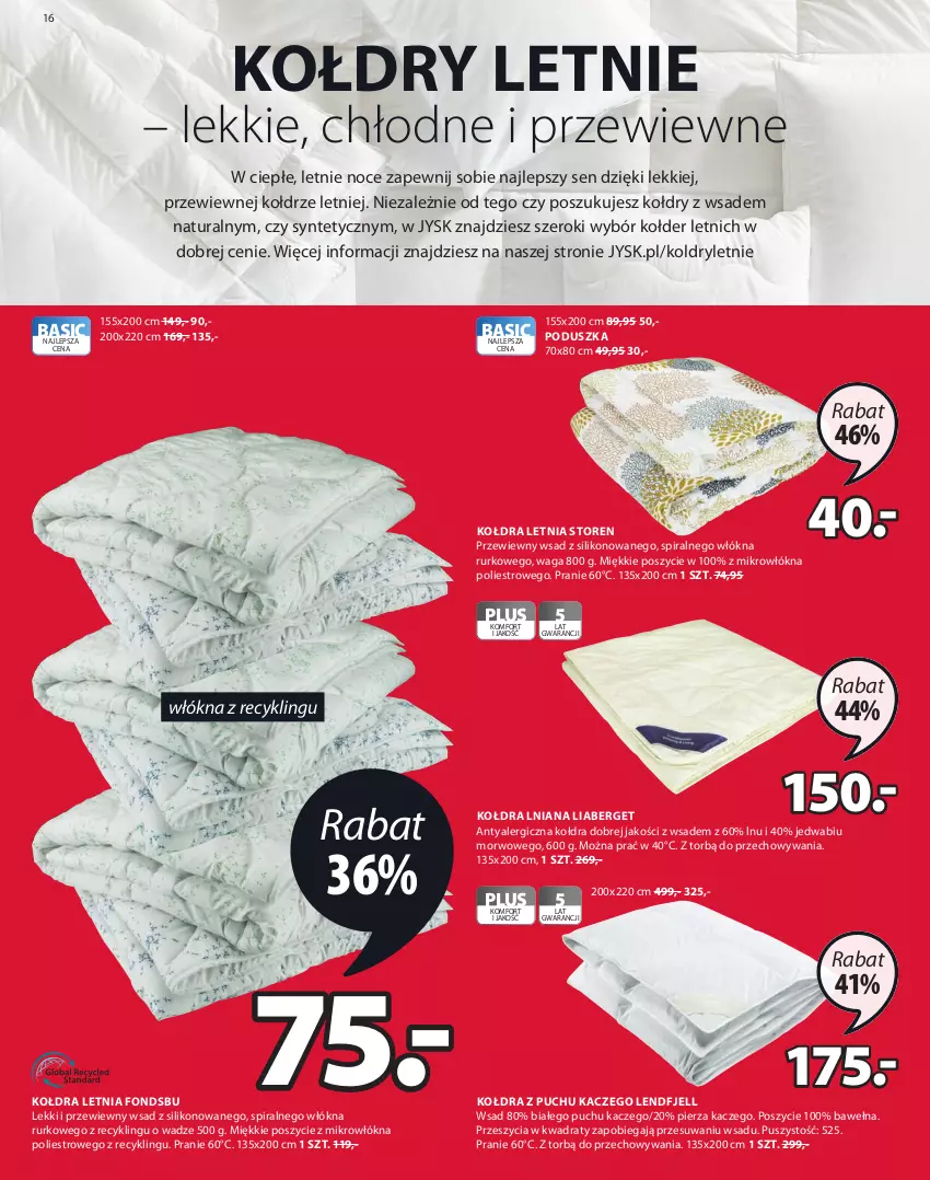 Gazetka promocyjna Jysk - Oferta tygodnia - ważna 24.03 do 06.04.2021 - strona 17 - produkty: Kołdra, Kołdra z puchu, Poduszka, Waga, Wełna