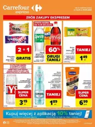 Gazetka promocyjna Carrefour - Gazetka Express - Gazetka - ważna od 18.05 do 18.05.2026 - strona 1 - produkty: Piwa, Gra, Ba!, Coca-Cola, Tyskie, Lody, Leon, Tarczyński, Baton, Fanta, Woda mineralna, Kabanos, Woda, Sprite, Napój, Cisowianka, Bakalland, Fa