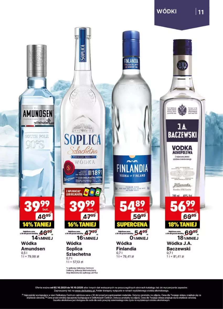 Gazetka promocyjna Delikatesy Centrum - Delibarek DC40-DC41 - ważna 02.10 do 15.10.2025 - strona 11 - produkty: Amundsen, Finlandia, Pur, Rama, Rum, Soplica, Wódka