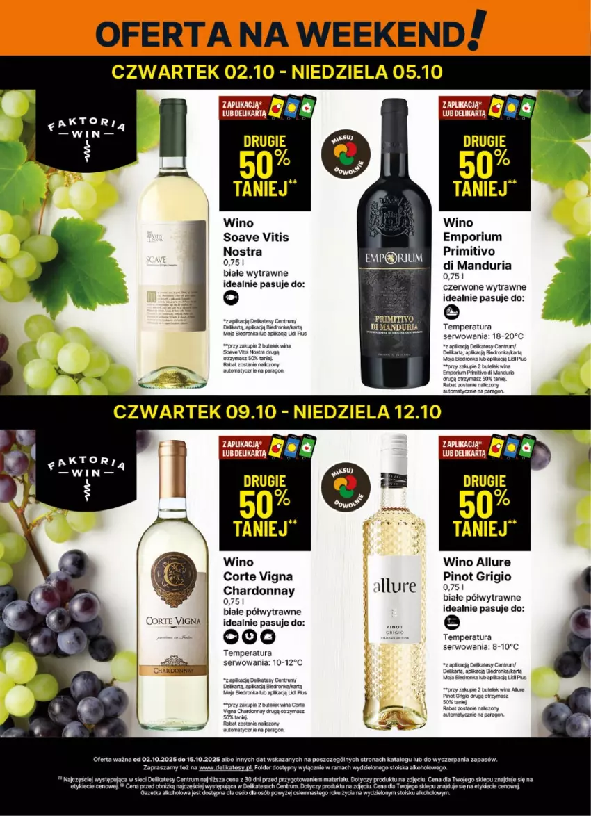 Gazetka promocyjna Delikatesy Centrum - Delibarek DC40-DC41 - ważna 02.10 do 15.10.2025 - strona 2 - produkty: Chardonnay, Pinot Grigio, Por, Rama, Rum, Ser, Wino