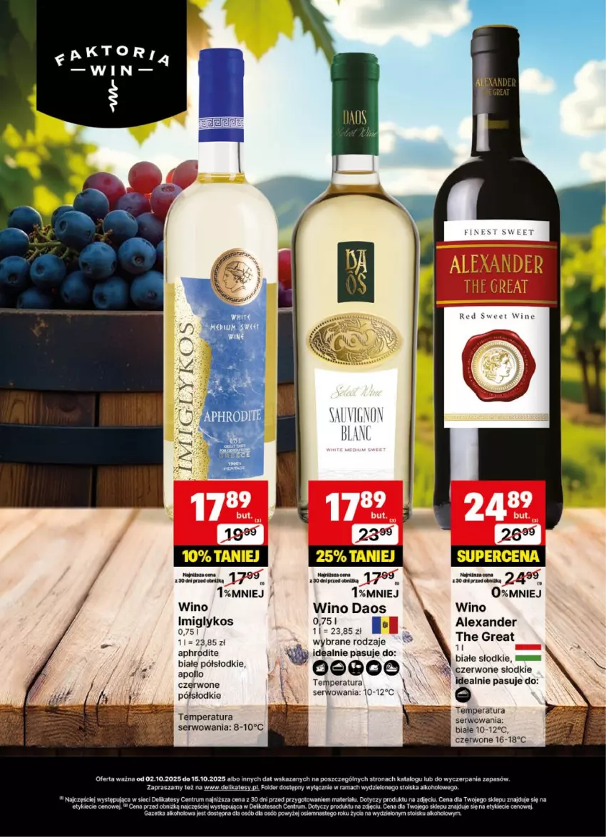 Gazetka promocyjna Delikatesy Centrum - Delibarek DC40-DC41 - ważna 02.10 do 15.10.2025 - strona 4 - produkty: Rama, Rum, Ser, Wino