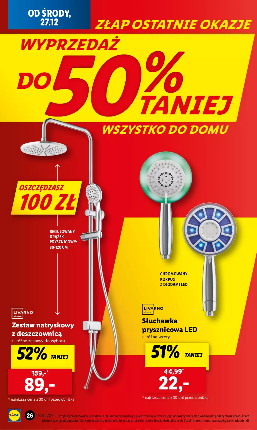 Gazetka promocyjna Lidl - GAZETKA - ważna 27.12 do 30.12.2023 - strona 28 - produkty: Słuchawka prysznicowa, Zestaw natryskowy
