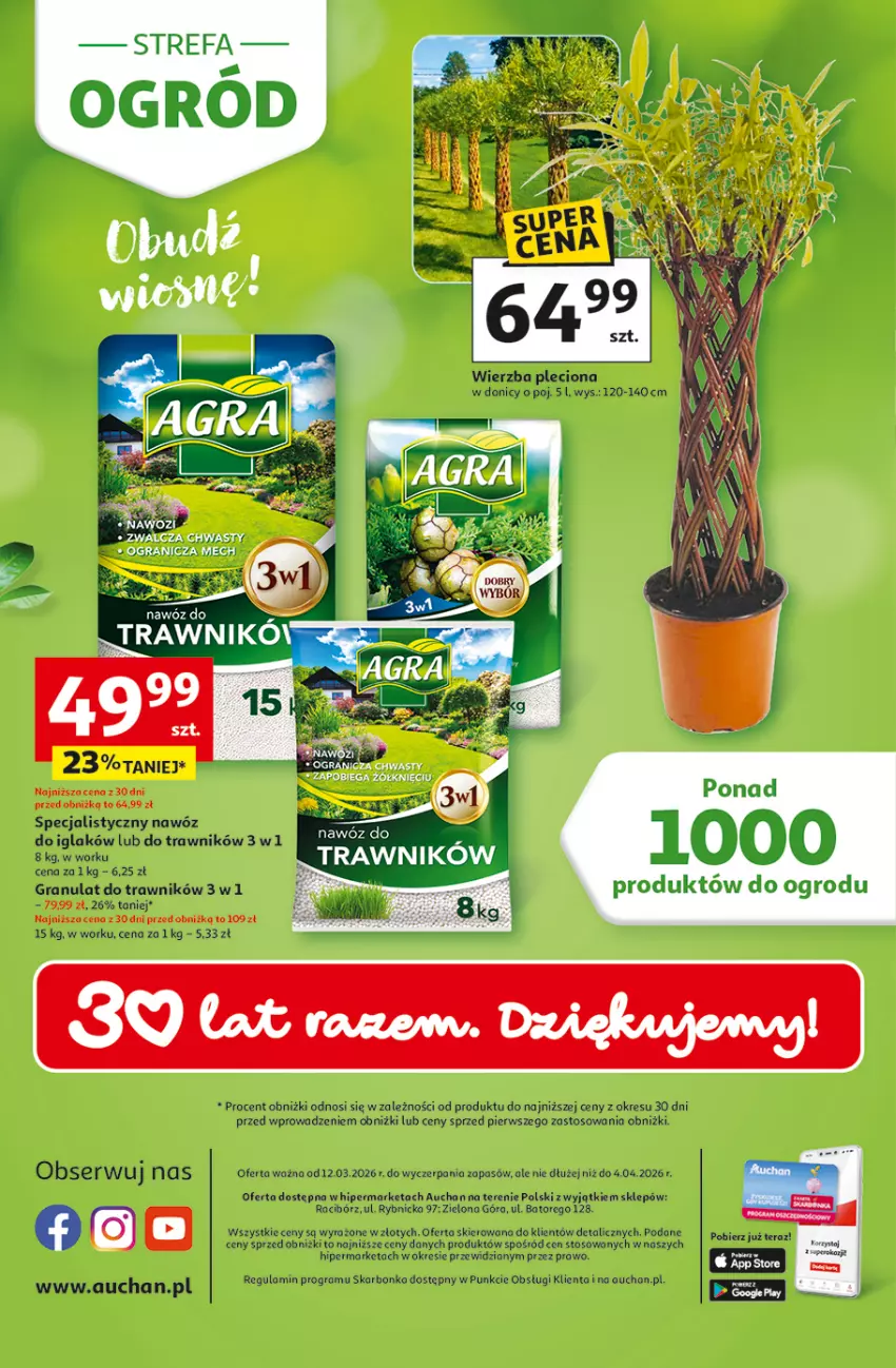 Gazetka promocyjna Auchan - Strefa Ogród Hipermarket - ważna 12.03 do 04.04.2026 - strona 12 - produkty: Fa, Gra, Nawóz