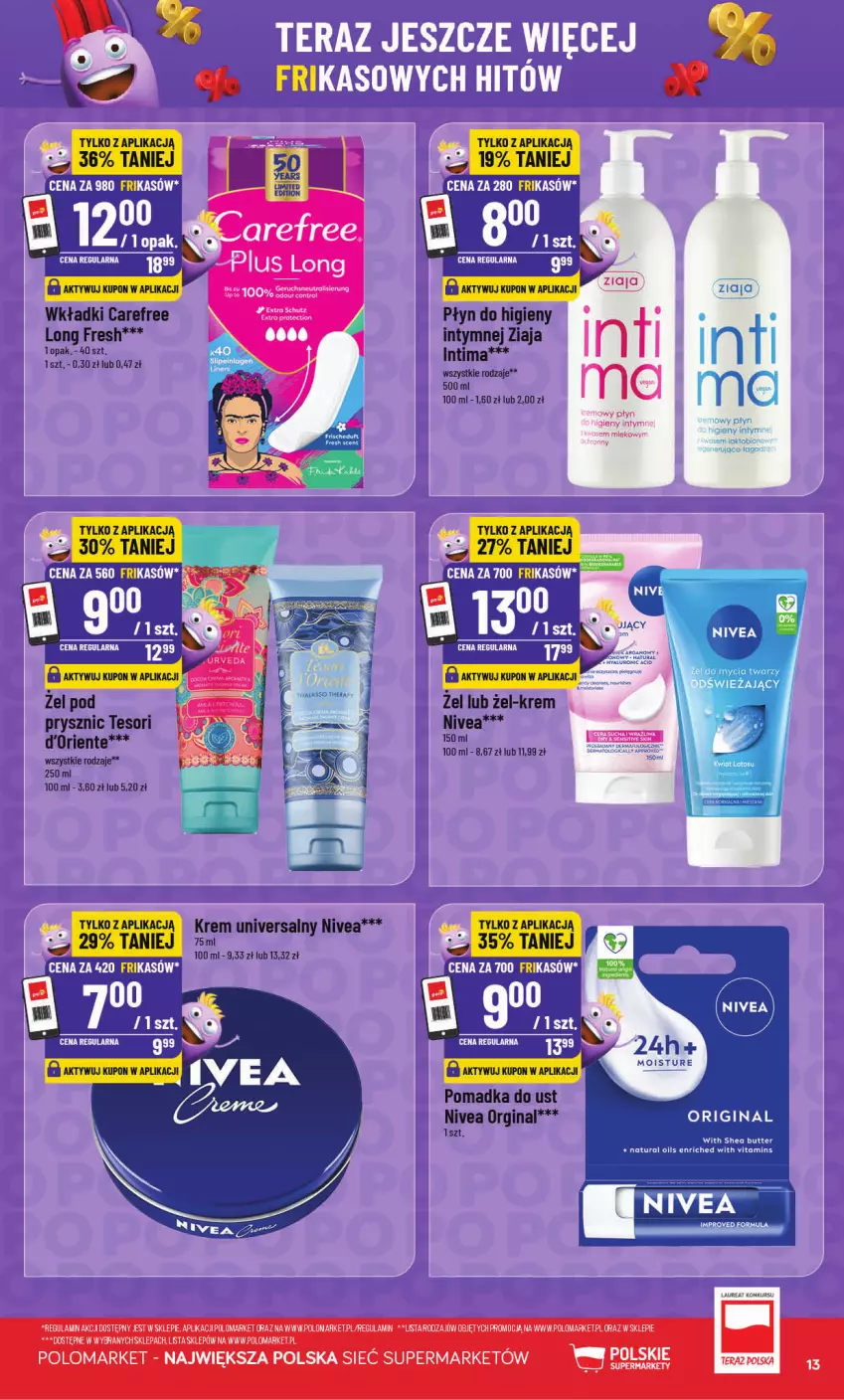 Gazetka promocyjna PoloMarket - Katalog Frikasów - ważna 14.10 do 20.10.2026 - strona 13 - produkty: Carefree, Gin, Lack, LG, Nivea, Oreo, Por, Tera, Wkładki, Ziaja