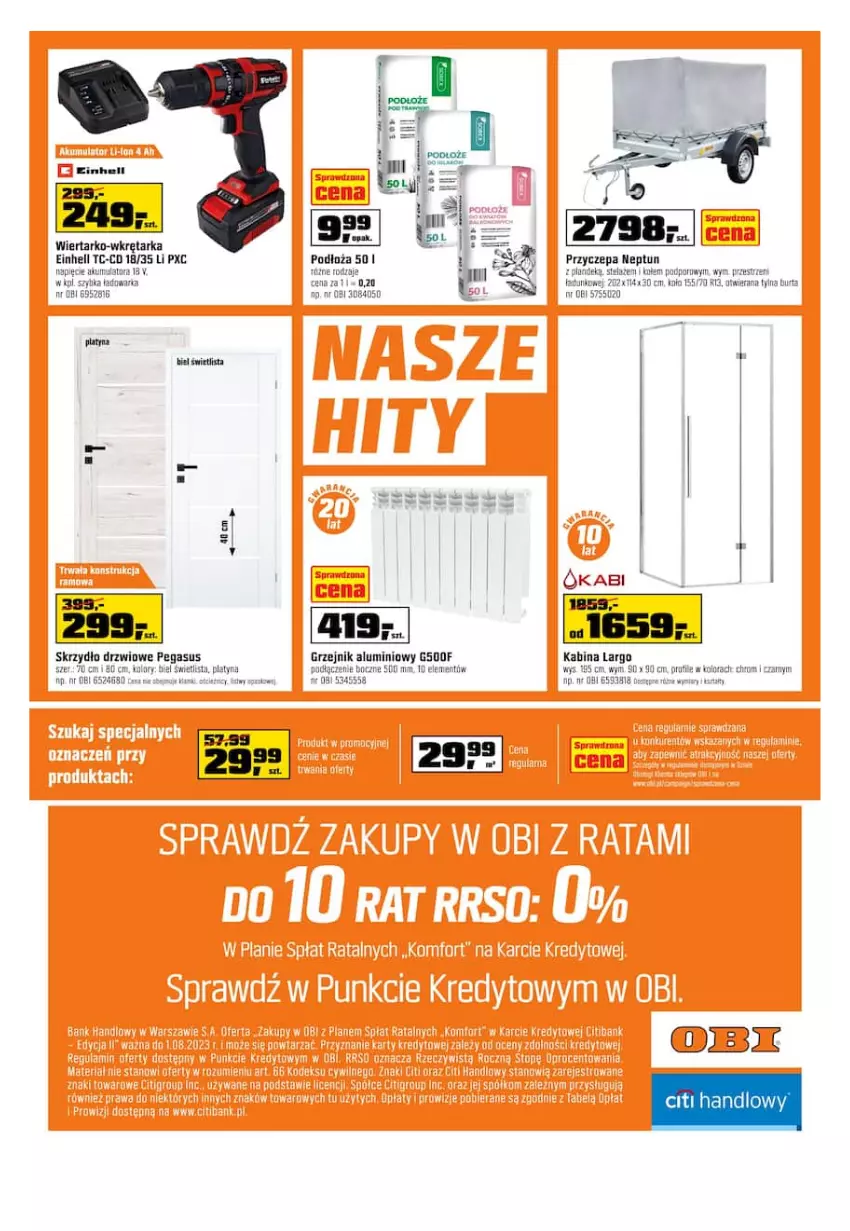 Gazetka promocyjna Obi - Gazetka OBI - ważna 24.08 do 06.09.2022 - strona 18 - produkty: Asus, Drzwi, Einhell, Grzejnik, Tarka, Wkręt, Wkrętarka