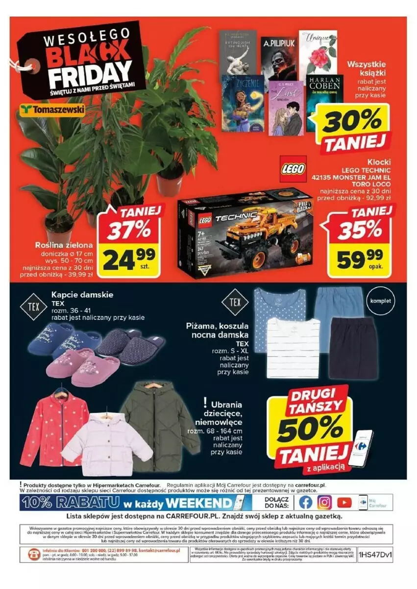 Gazetka promocyjna Carrefour - ważna 20.11 do 25.11.2023 - strona 10 - produkty: Kapcie, Klocki, Kosz, Koszula, Koszula nocna, LEGO, LEGO Technic, Piżama