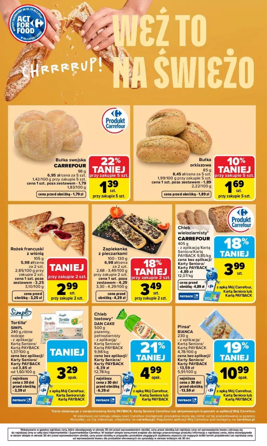 Gazetka promocyjna Carrefour - Gazetka Weź to na świeżo - ważna 07.04 do 11.04.2026 - strona 6 - produkty: Bułka, Chleb, Dan Cake, HP, Kiwi, Piec, Pieczarka, Tortilla, Zapiekanka