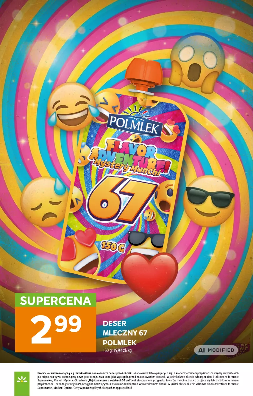 Gazetka promocyjna Stokrotka - Supermarket - ważna 13.08 do 19.08.2026 - strona 22 - produkty: Deser, Deser mleczny, Mięso, Optima, Owoce, POLMLEK, Ser, Warzywa