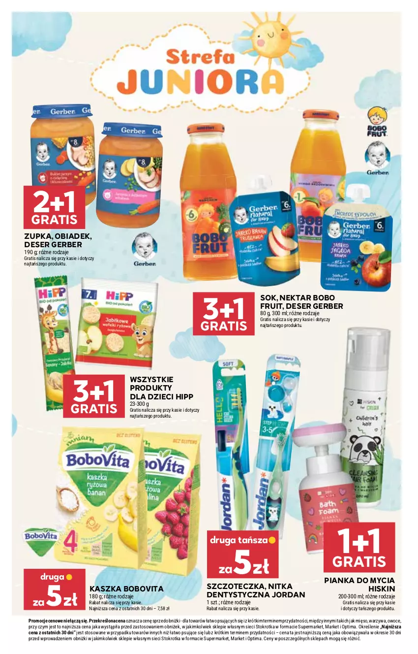 Gazetka promocyjna Stokrotka - Supermarket - ważna 13.08 do 19.08.2026 - strona 46 - produkty: BoboVita, Deser, Dzieci, Gerber, Gra, HiPP, Mięso, Nektar, Optima, Owoce, Ser, Sok, Szczoteczka, Warzywa