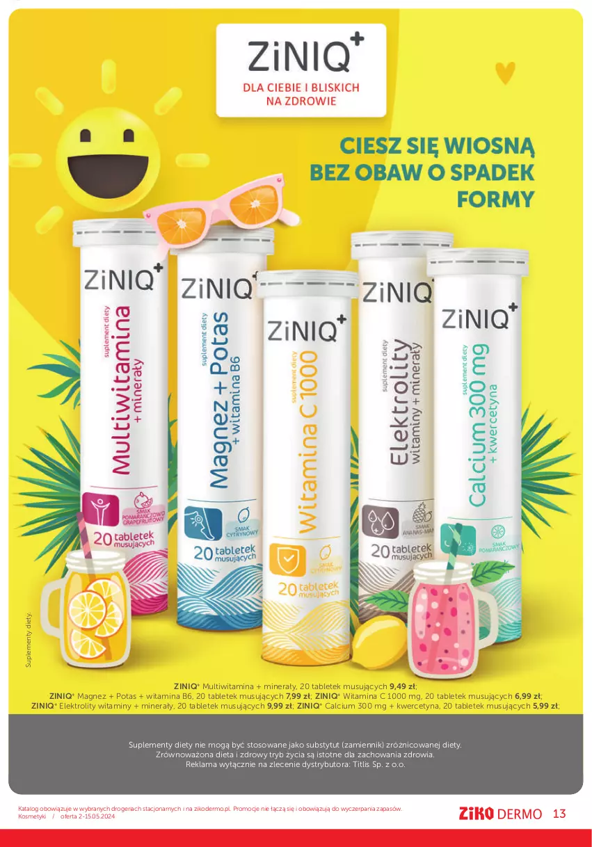 Gazetka promocyjna Ziko - Gazetka Ziko Dermo - ważna 02.05 do 15.05.2024 - strona 13 - produkty: Calcium, Magnez, Mus, Tablet