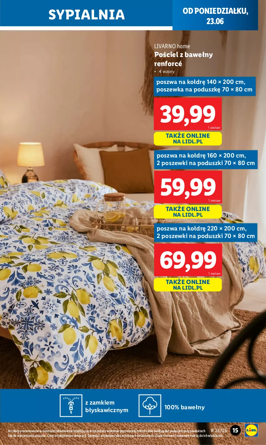 Gazetka promocyjna Lidl - GAZETKA - ważna 23.06 do 29.06.2025 - strona 15 - produkty: Ivar, Pościel, Poszewka, Sypialnia