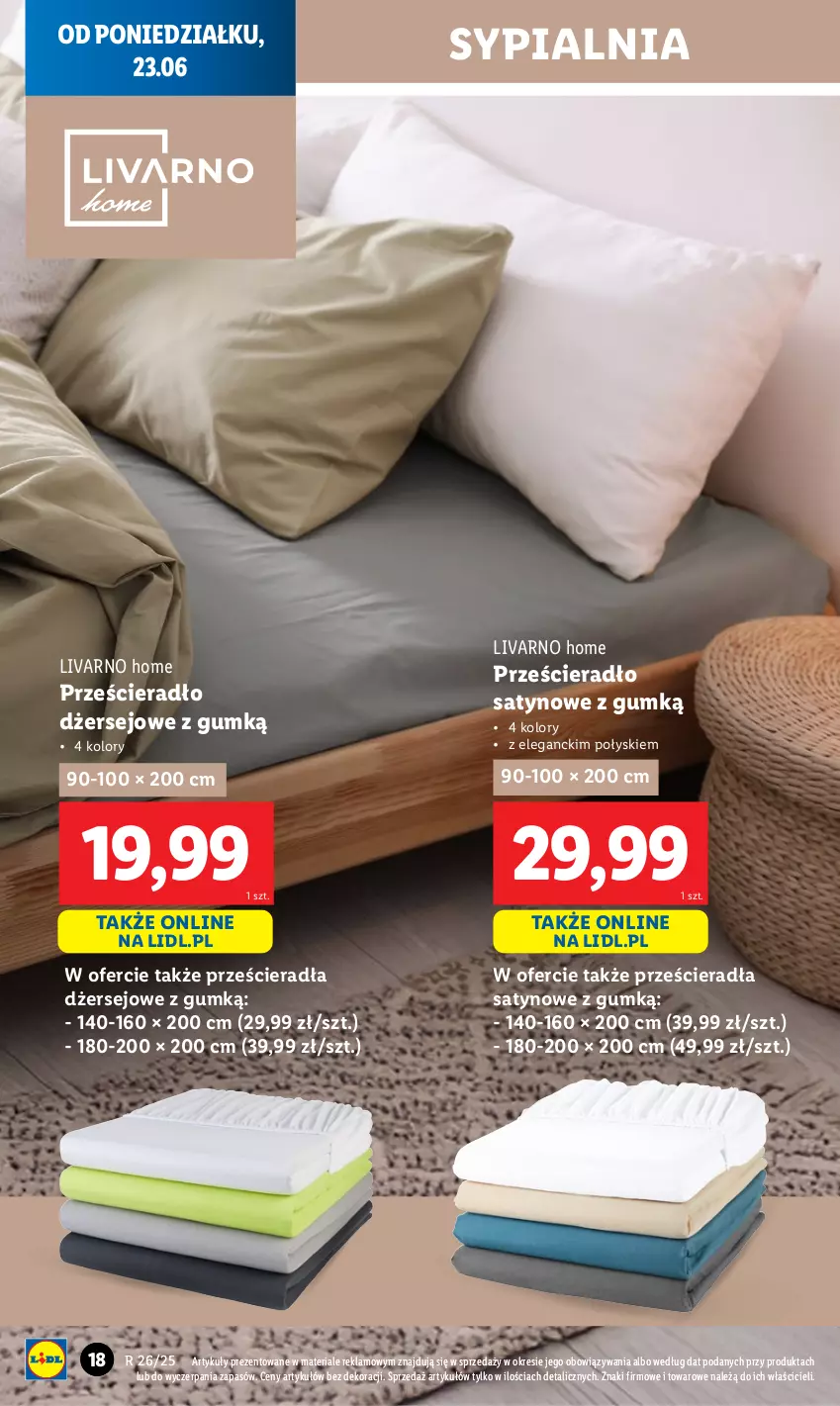 Gazetka promocyjna Lidl - GAZETKA - ważna 23.06 do 29.06.2025 - strona 18 - produkty: Ivar, Prześcieradło, Sypialnia