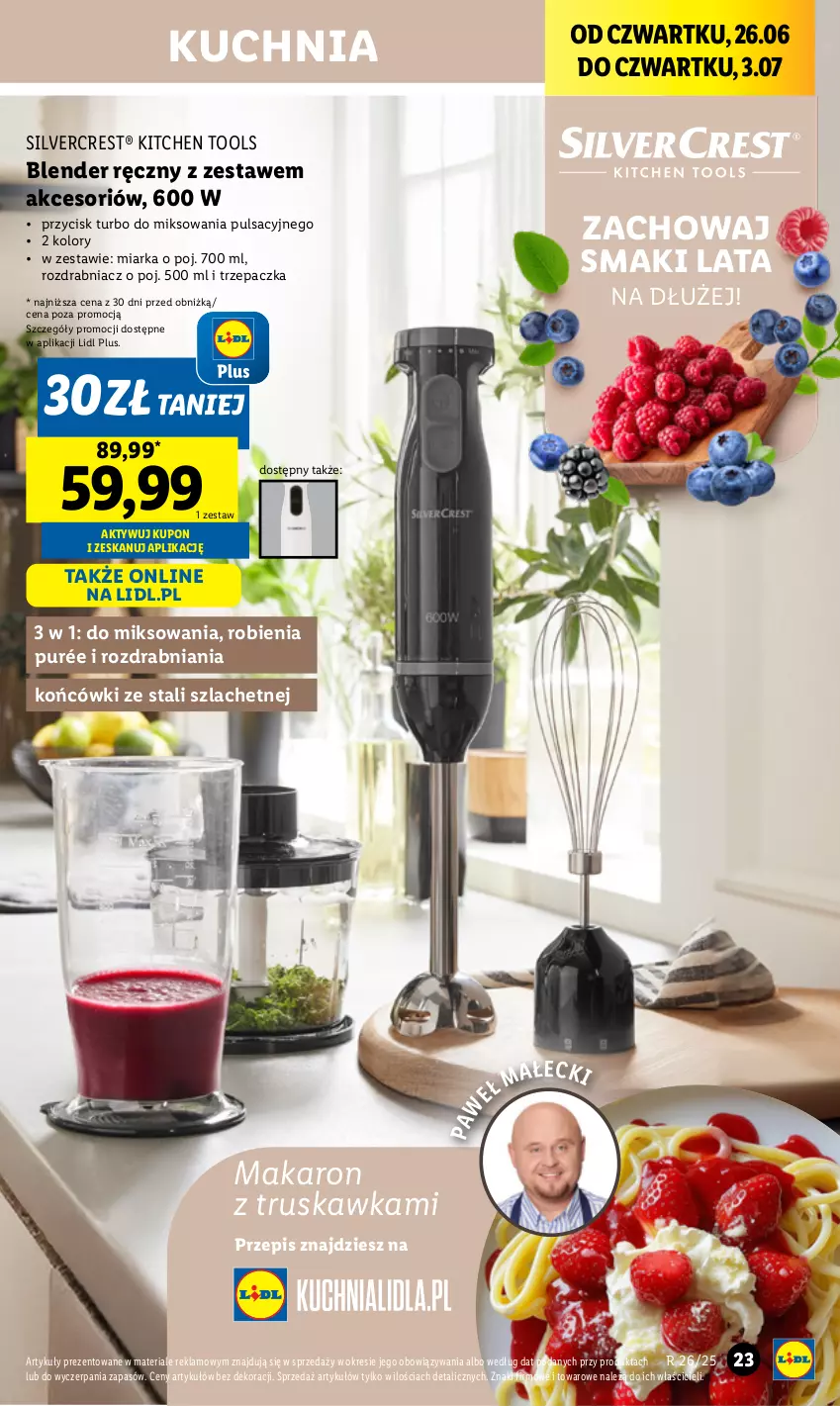 Gazetka promocyjna Lidl - GAZETKA - ważna 23.06 do 29.06.2025 - strona 25 - produkty: Blender, Blender ręczny, Kuchnia, Makaron, Miarka, Pur, Rozdrabniacz, Silvercrest, Trzepaczka