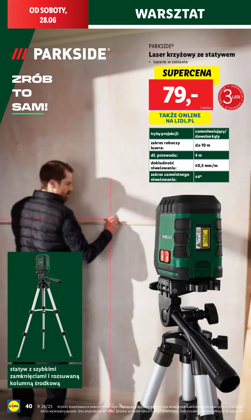 Gazetka promocyjna Lidl - GAZETKA - ważna 23.06 do 29.06.2025 - strona 42 - produkty: Laser krzyżowy, Parkside, Ser