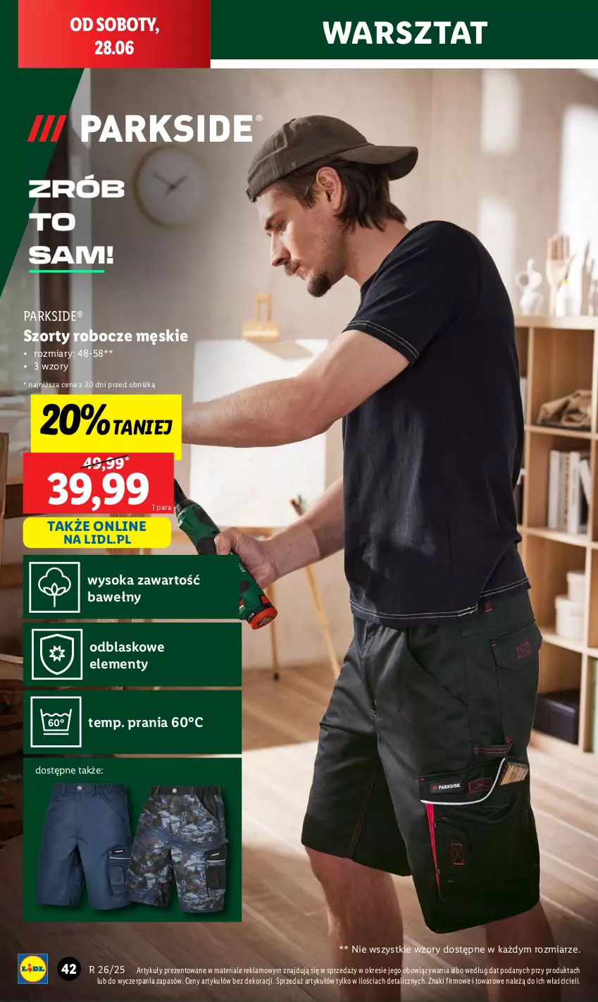 Gazetka promocyjna Lidl - GAZETKA - ważna 23.06 do 29.06.2025 - strona 44 - produkty: Parkside, Sok, Szorty