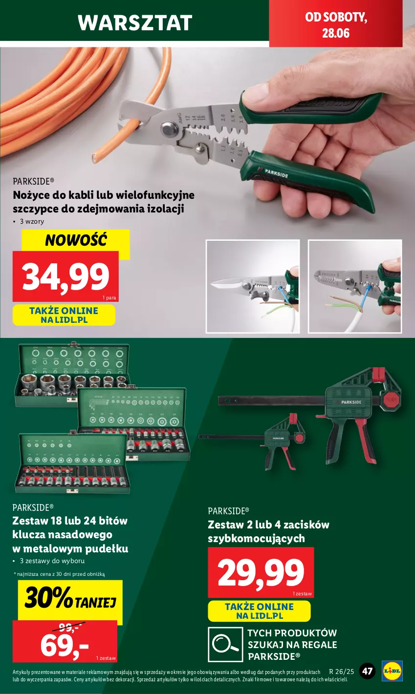 Gazetka promocyjna Lidl - GAZETKA - ważna 23.06 do 29.06.2025 - strona 49 - produkty: Noż, Nożyce, Parkside, Szczypce