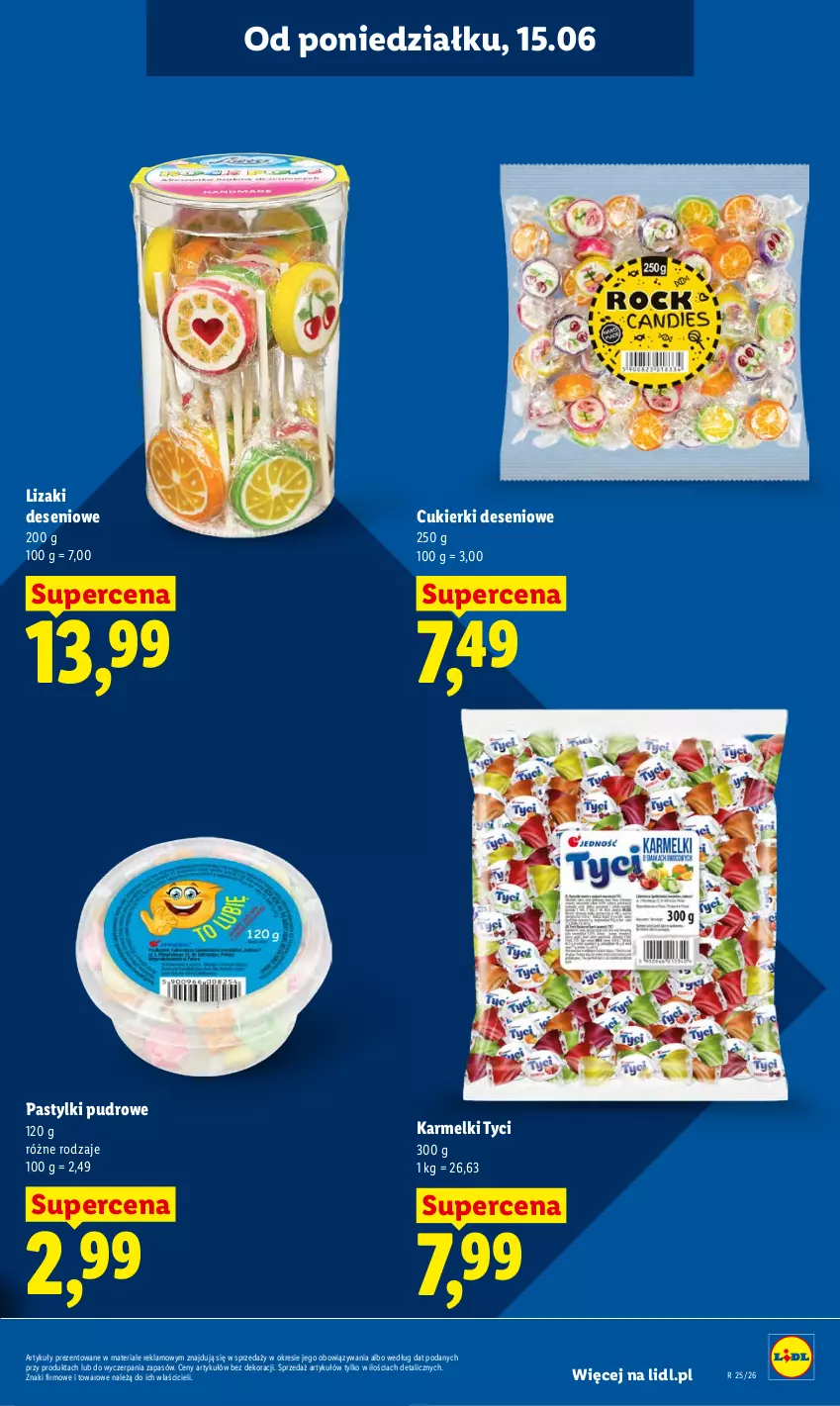 Gazetka promocyjna Lidl - Gazetka ważna od 15.06 do 17.06 - ważna 15.06 do 17.06.2026 - strona 51 - produkty: Cukier, Cukierki, Lizaki, Pastylki
