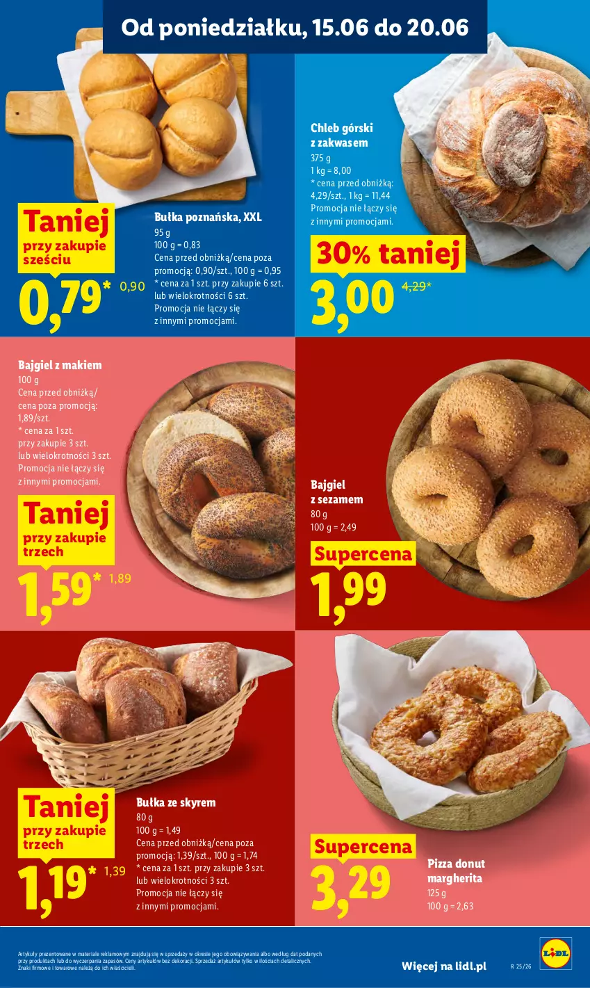 Gazetka promocyjna Lidl - Gazetka ważna od 15.06 do 17.06 - ważna 15.06 do 17.06.2026 - strona 57 - produkty: Bułka, Chleb, Donut, Pizza, Sezam