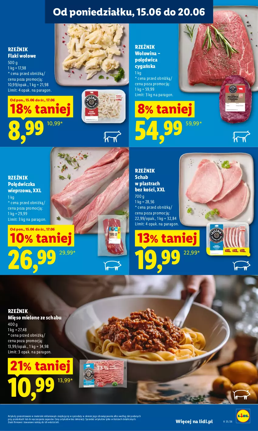 Gazetka promocyjna Lidl - Gazetka ważna od 15.06 do 17.06 - ważna 15.06 do 17.06.2026 - strona 59 - produkty: Flaki, Flaki wołowe, Mięso, Mięso mielone, Polędwica, Polędwiczka wieprzowa, Wołowina