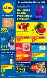 Gazetka promocyjna Lidl - Gazetka ważna od 15.06 do 17.06 - Gazetka - ważna od 17.06 do 17.06.2026 - strona 1 - produkty: Mięso mielone z szynki, Mięso mielone, Jaja, PIKOK, Pilos, Brzoskwinie, Arbuz, Masło, Mięso, Mleko