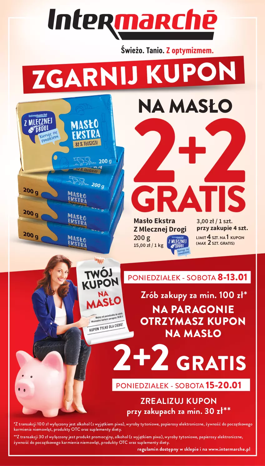 Gazetka promocyjna Intermarche - ważna 12.01 do 13.01.2024 - strona 1 - produkty: Gra, Karmi, Masło, Papier, Piwa, Tran