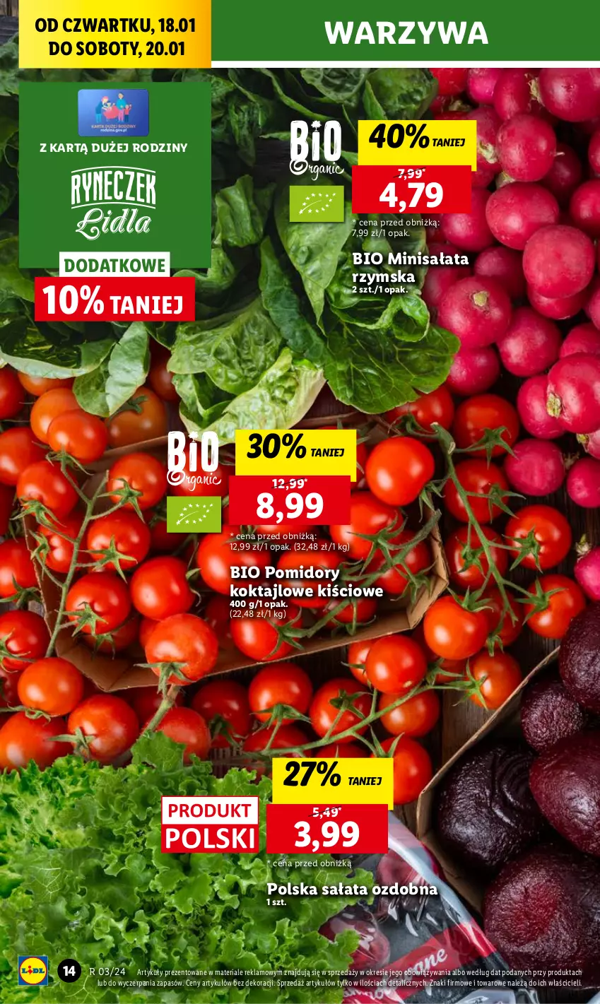 Gazetka promocyjna Lidl - GAZETKA - ważna 18.01 do 20.01.2024 - strona 16 - produkty: Chleb, Pomidory, Sałat, Ser, Warzywa