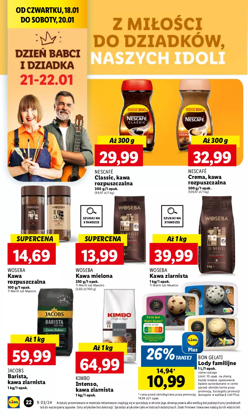 Gazetka promocyjna Lidl - GAZETKA - ważna 18.01 do 20.01.2024 - strona 24 - produkty: Fa, Jacobs, Kawa, Kawa mielona, Kawa rozpuszczalna, Kawa ziarnista, Lody, Nescafé, Olej, Wazon, Woseba